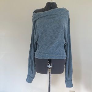 Free People blue heather cowl sweater